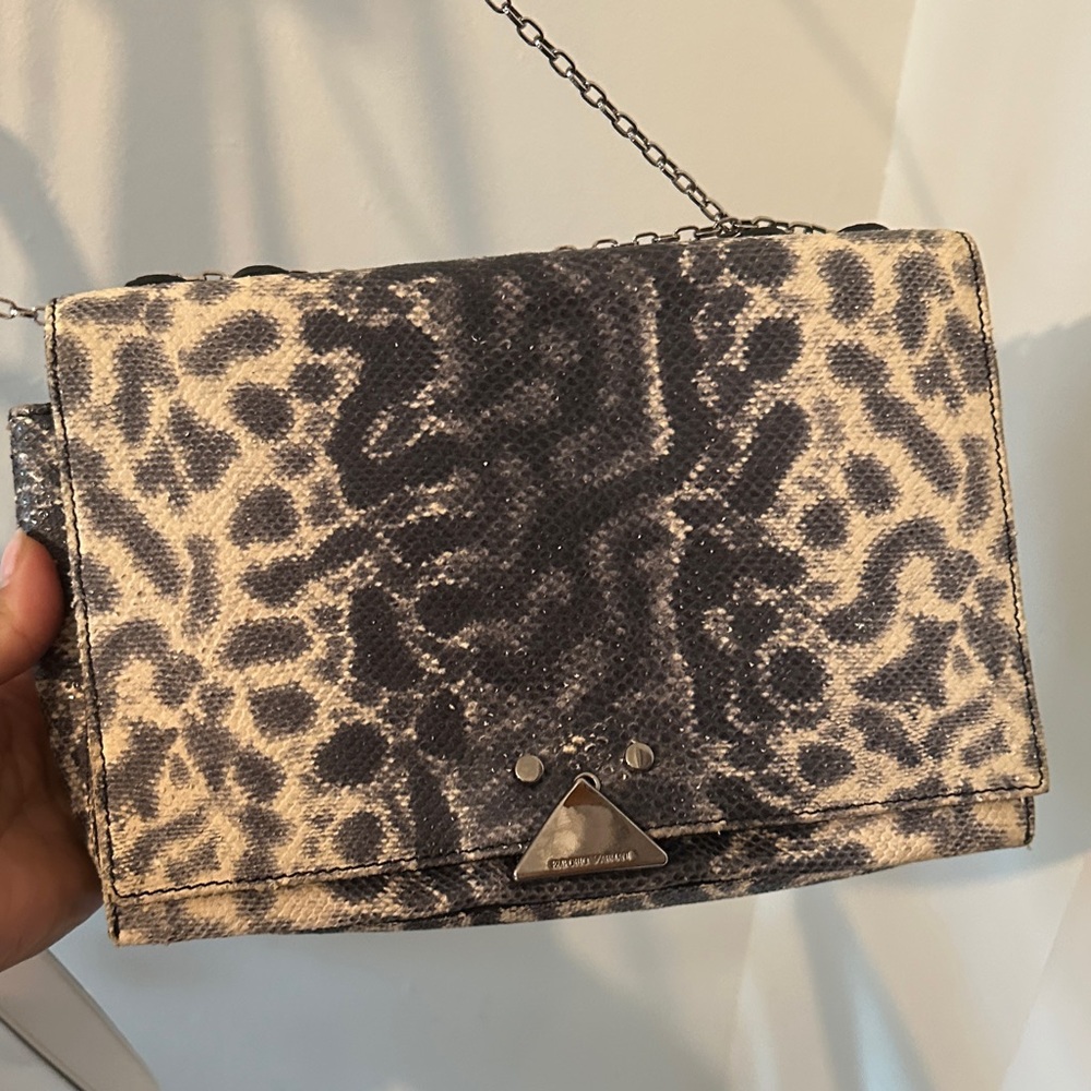 Emporio Armani Gray Leopard Crossbody Bag